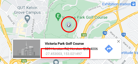 구글 맵스에서 찾은 GPS 위치